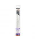 Daler Rowney Graduate Pack de 3 Pinceles Multitecnica - Pelo Sintetico - Mango Largo