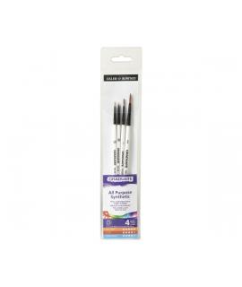 Daler Rowney Graduate Pack de 4 Pinceles Multitecnica - Pelo Sintetico - Mango Corto