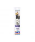 Daler Rowney Graduate Pack de 4 Pinceles Multitecnica - Pelo Sintetico - Mango Corto