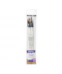 Daler Rowney Graduate Pack de 4 Pinceles Multitecnica - Pelo Sintetico - Mango Largo