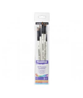 Daler Rowney Graduate Pack de 5 Pinceles Multitecnica - Pelo Sintetico - Mango Corto