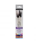 Daler Rowney Graduate Pack de 5 Pinceles Multitecnica - Pelo Sintetico - Mango Corto