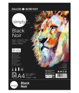 Daler Rowney Simply Bloc Encolado - A4 - 120g - 30 Hojas - Color Negro