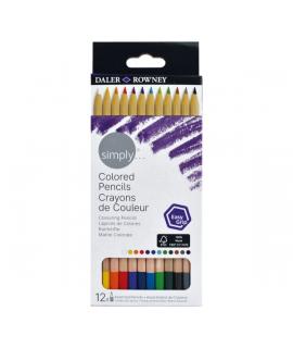 Daler Rowney Simply Pack de 12 Lapices Colores - Colores Surtidos