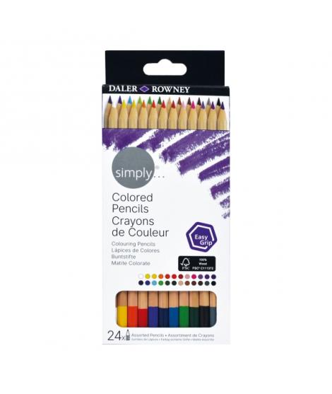 Daler Rowney Simply Pack de 24 Lapices Colores - Colores Surtidos