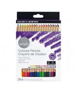 Daler Rowney Simply Pack de 36 Lapices Colores - Colores Surtidos