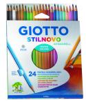 Giotto Stilnovo Acqarell Pack de 24 Lapices de Colores Acuarelables - Forma Hexagonal - Mina 3.3mm - Colores Surtidos