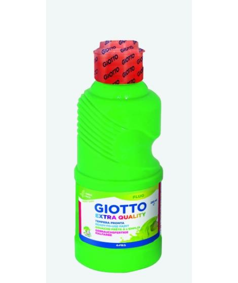 Giotto Extra Quality Fluo Tempera - 250ml - Lispa para el Uso - Botella Bio Pet - Color Verde Fluorescente