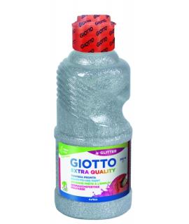 Giotto Extra Quality Glitter Tempera - 250ml - Lispa para el Uso - Botella Bio Pet - Color Plata