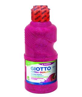 Giotto Extra Quality Glitter Tempera - 250ml - Lispa para el Uso - Botella Bio Pet - Color Magenta