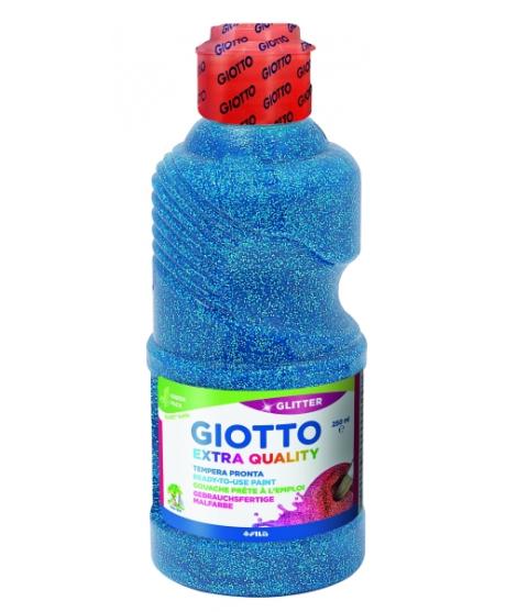 Giotto Extra Quality Glitter Tempera - 250ml - Lispa para el Uso - Botella Bio Pet - Color Cyan