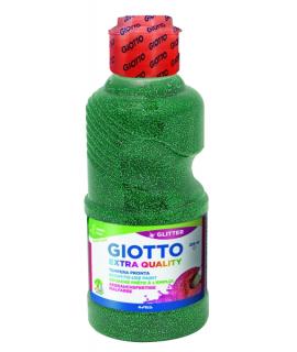 Giotto Extra Quality Glitter Tempera - 250ml - Lispa para el Uso - Botella Bio Pet - Color Verde