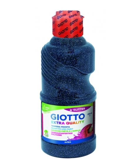 Giotto Extra Quality Glitter Tempera - 250ml - Lispa para el Uso - Botella Bio Pet - Color Azul Oscuro