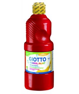 Giotto School Paint Tempera - 500ml - Lista para el Uso - Super Lavable - Botella Bio Pet - Color Rojo Bermellon