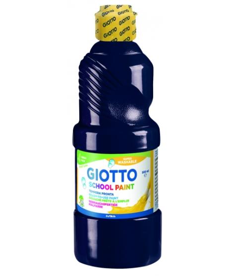 Giotto School Paint Tempera - 500ml - Lista para el Uso - Super Lavable - Botella Bio Pet - Color Negro