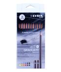 Lyra Graduate Pack de 12 Lapices de Grafito - Graduaciones Surtidas - Color Negro