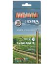 Lyra Graduate Pack de 12 Lapices de Colores - Hexagonal - Color Negro