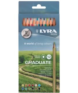 Lyra Graduate Pack de 12 Lapices de Colores - Hexagonal - Color Negro