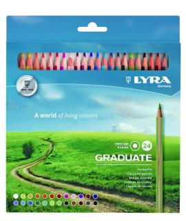 Lyra Graduate Pack de 24 Lapices de Colores - Hexagonal - Color Negro