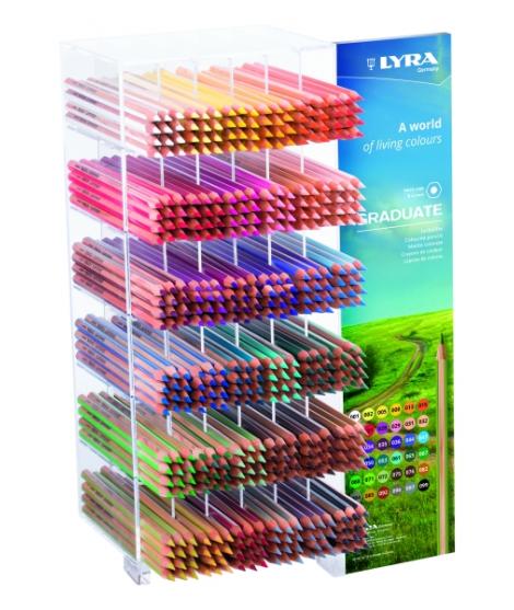 Lyra Graduate Expositor con 432 Lapices de Colores - Hexagonal - Color Negro