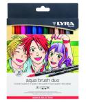 Lyra Aqua Brush Duo Manga Pack de 12 Rotuladores de Pincel - Redondo - Doble Punta - Pincel y Punta Fina - Colores Surtidos