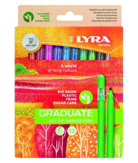 Lyra Graduate Art Tip Pack de 12 Rotuladores - Colores Surtidos