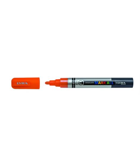 Lyra Mark All Rotulador Permanente - Multisuperficie - Punta Redonda - 2mm - Color Naranja
