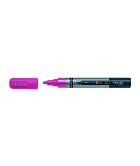 Lyra Mark All Rotulador Permanente - Multisuperficie - Punta Redonda - 2mm - Color Rosa
