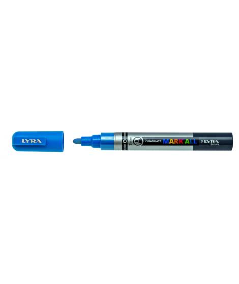 Lyra Mark All Rotulador Permanente - Multisuperficie - Punta Redonda - 2mm - Color Azul Claro