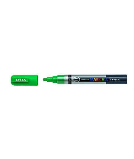 Lyra Mark All Rotulador Permanente - Multisuperficie - Punta Redonda - 2mm - Color Verde Esmeralda