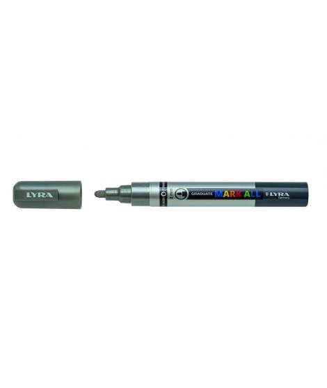 Lyra Mark All Rotulador Permanente - Multisuperficie - Punta Redonda - 2mm - Color Plata