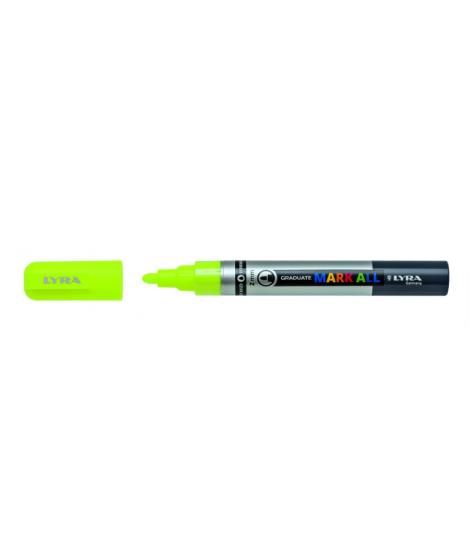 Lyra Mark All Rotulador Permanente - Multisuperficie - Punta Redonda - 2mm - Color Amarillo Neon