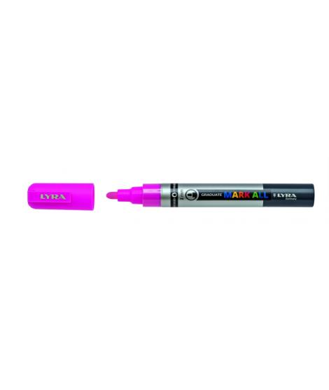 Lyra Mark All Rotulador Permanente - Multisuperficie - Punta Redonda - 2mm - Color Rosa Neon