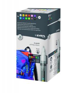 Lyra Mark All Pack de 12 Rotuladores Permanentes - Multisuperficie - Punta Redonda - 2mm - Colores Surtidos