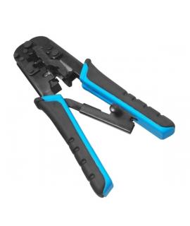 WP Crimpadora Metalica para RJ11/RJ12/RJ45 de Carraca - Funcion Pelacables - Color Negro y Azul