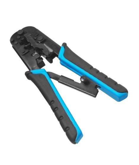 WP Crimpadora Metalica para RJ11/RJ12/RJ45 de Carraca - Funcion Pelacables - Color Negro y Azul