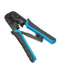 WP Crimpadora Metalica para RJ11/RJ12/RJ45 de Carraca - Funcion Pelacables - Color Negro y Azul