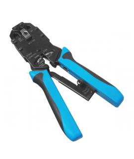 WP Crimpadora Metalica para RJ11/RJ12/RJ45 de Carraca - Funcion Pelacables - Color Negro y Azul