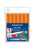 Staedtler Noris Jumbo 340 Pack de 6 Rotuladores Jumbo - Punta de Fibra - Trazo 3mm - Tapa Ventilada - Color Naranja
