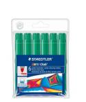 Staedtler Noris Jumbo 340 Pack de 6 Rotuladores Jumbo - Punta de Fibra - Trazo 3mm - Tapa Ventilada - Color Verde