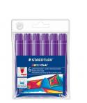 Staedtler Noris Jumbo 340 Pack de 6 Rotuladores Jumbo - Punta de Fibra - Trazo 3mm - Tapa Ventilada - Color Violeta