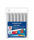 Staedtler Noris Jumbo 340 Pack de 6 Rotuladores Jumbo - Punta de Fibra - Trazo 3mm - Tapa Ventilada - Color Gris