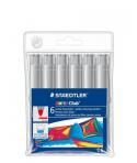 Staedtler Noris Jumbo 340 Pack de 6 Rotuladores Jumbo - Punta de Fibra - Trazo 3mm - Tapa Ventilada - Color Gris
