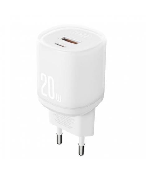 XO L144 Cargador de Corriente 20W - USB-A y USB-C - PD 3.0 - Color Blanco