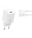 XO L146 Cargador de Corriente 20W - USB-C - PD 3.0 y QC 3.0 - Incluye Cable USB-C a Lightning - Color Blanco