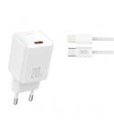 XO L146 Cargador de Corriente 20W - USB-C - PD 3.0 y QC 3.0 - Incluye Cable USB-C a Lightning - Color Blanco