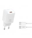 XO L146 Cargador de Corriente 20W - USB-C - PD 3.0 y QC 3.0 - Incluye Cable USB-C - Color Blanco