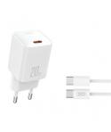 XO L146 Cargador de Corriente 20W - USB-C - PD 3.0 y QC 3.0 - Incluye Cable USB-C - Color Blanco