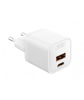 XO L147 Cargador de Corriente 20W - USB-A y USB-C - Carga Rapida - Color Blanco