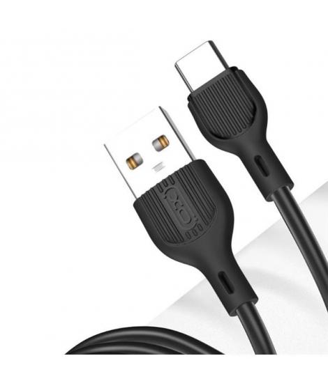 XO NB200TC1 Cable USB-A Macho a USB-C - Carga y Transmision de Datos Alta Velocidad - 2.1A - 1m - Color Negro